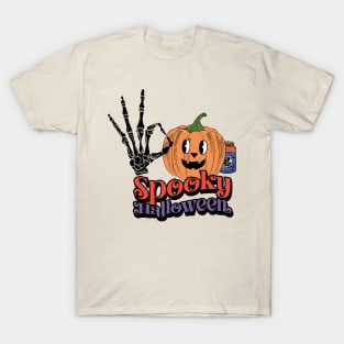 Groovy Style Spooky Retro Halloween Design T-Shirt